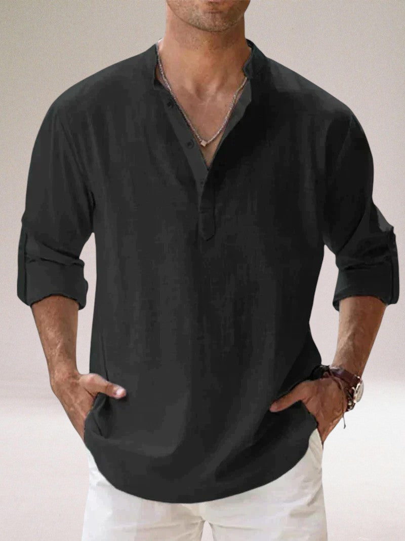 Oronzo™ | Elegante camicia in lino con bottoni