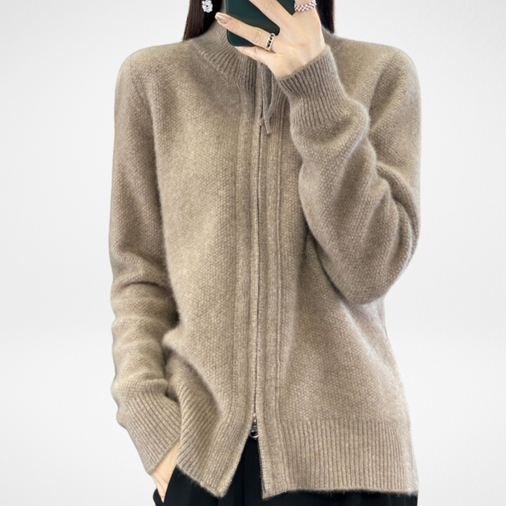 Giovana | Cardigan con zip in cashmere