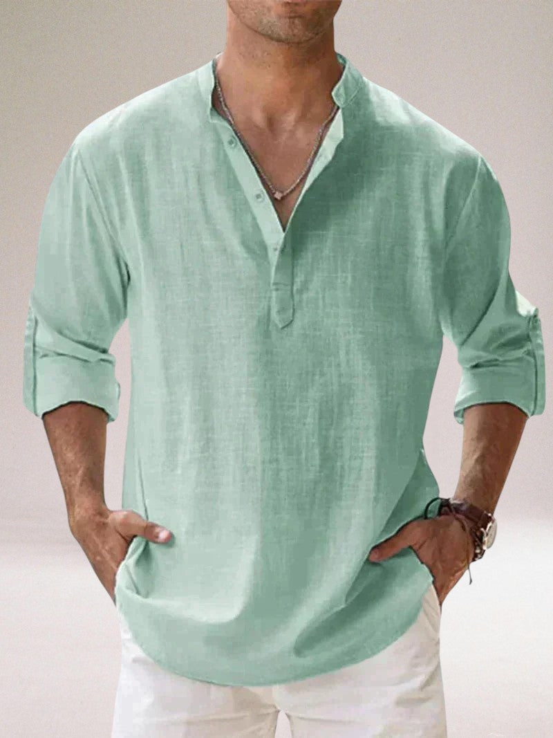 Oronzo™ | Elegante camicia in lino con bottoni