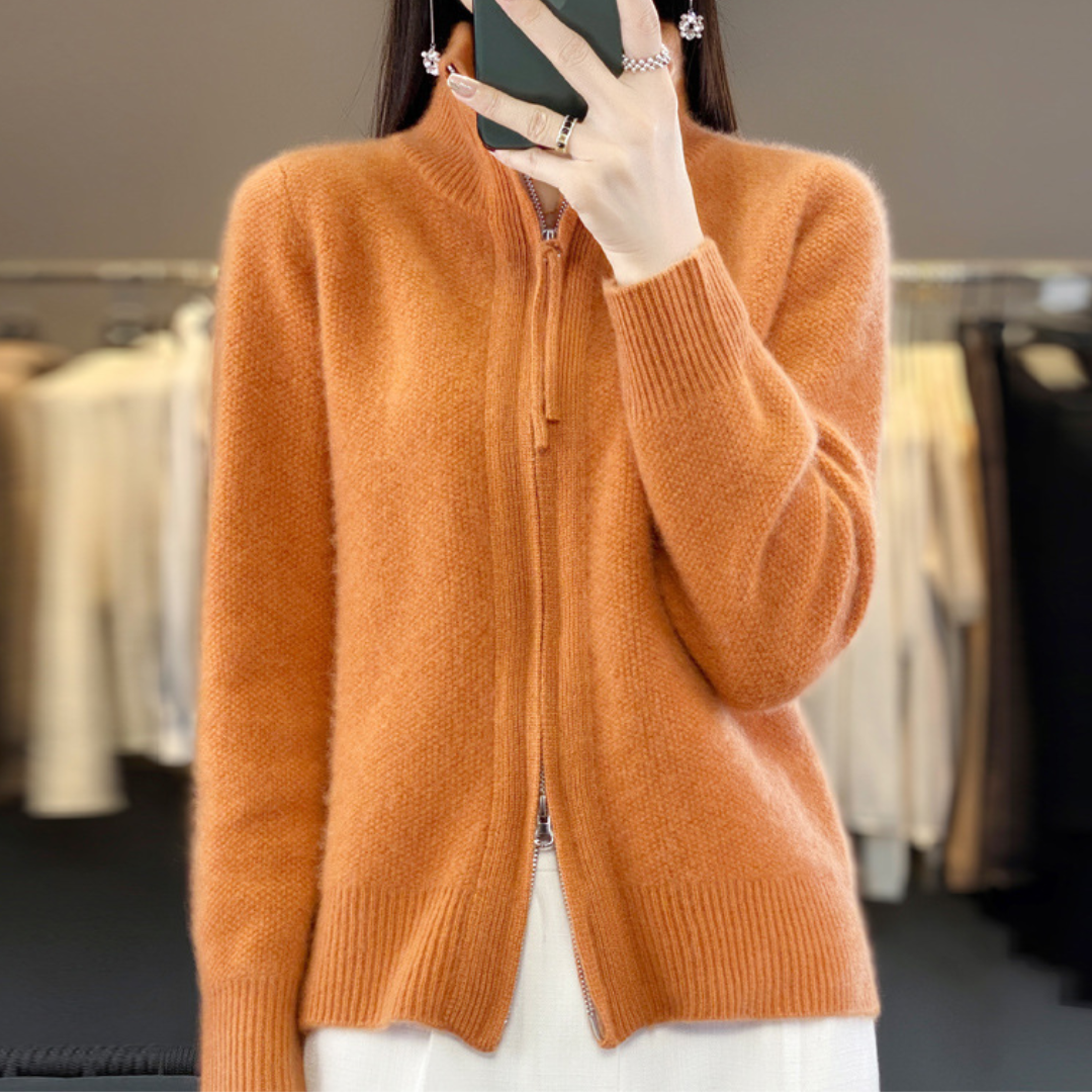 Giovana | Cardigan con zip in cashmere