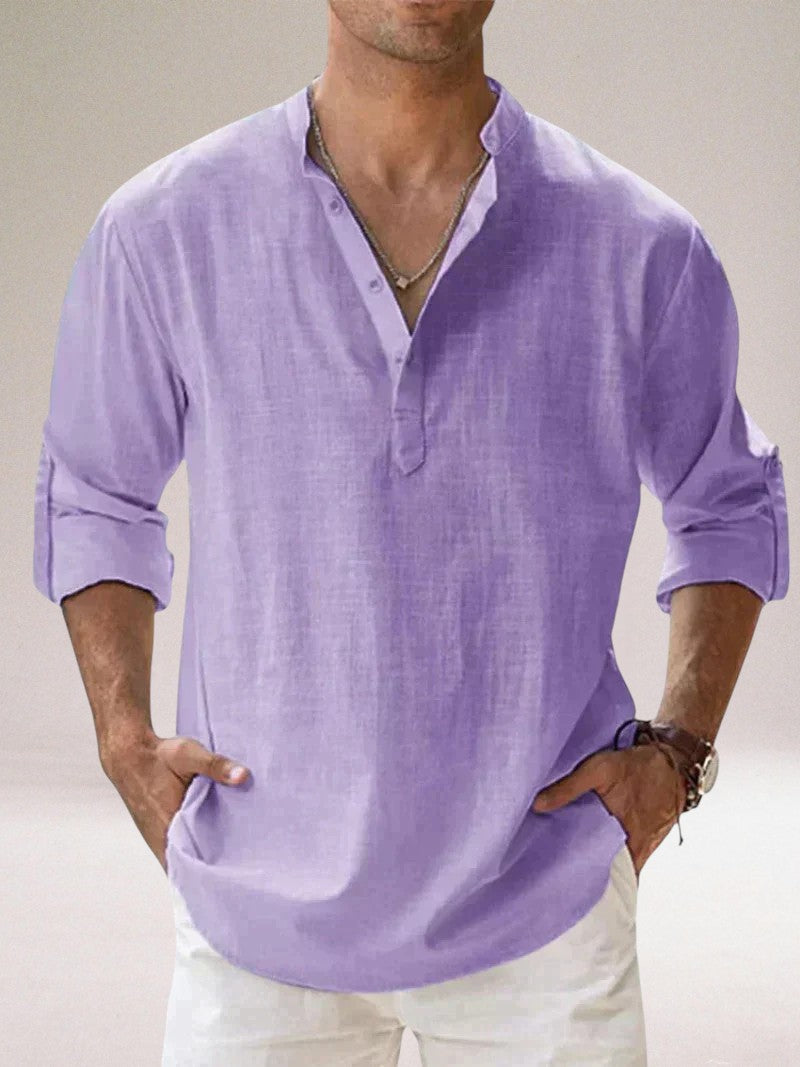 Oronzo™ | Elegante camicia in lino con bottoni