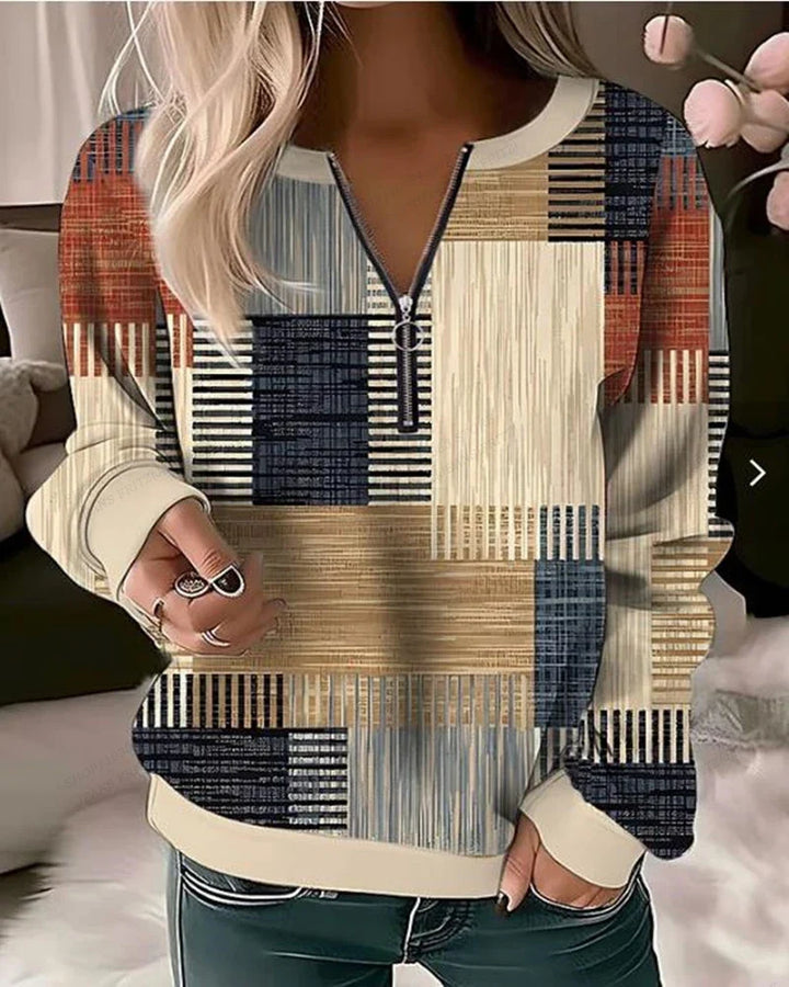 Franca | Felpa con blocchi di colore in stile vintage