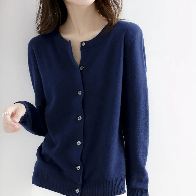 Miranda™ | Maglione cardigan unicolore casual