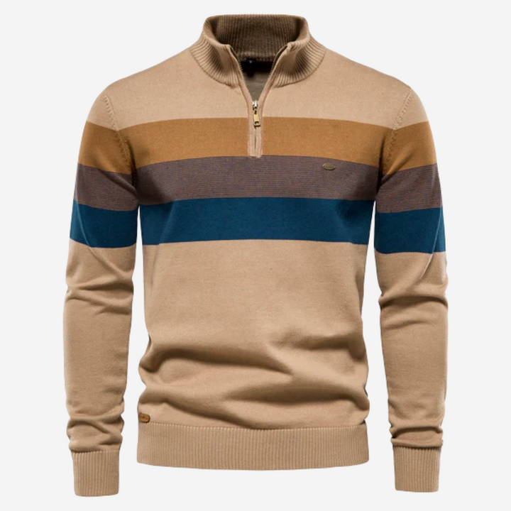 Maglione a collo alto con mezza zip da uomo di tendenza