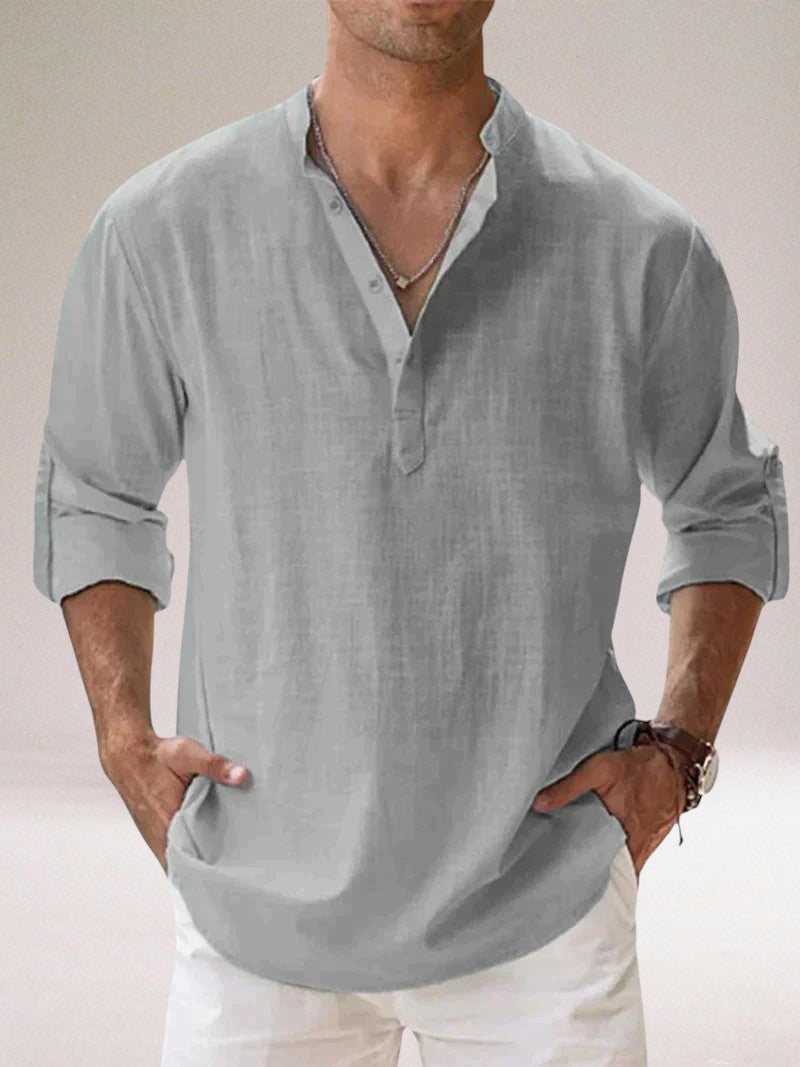 Oronzo™ | Elegante camicia in lino con bottoni