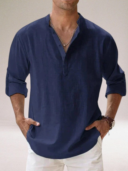 Oronzo™ | Elegante camicia in lino con bottoni