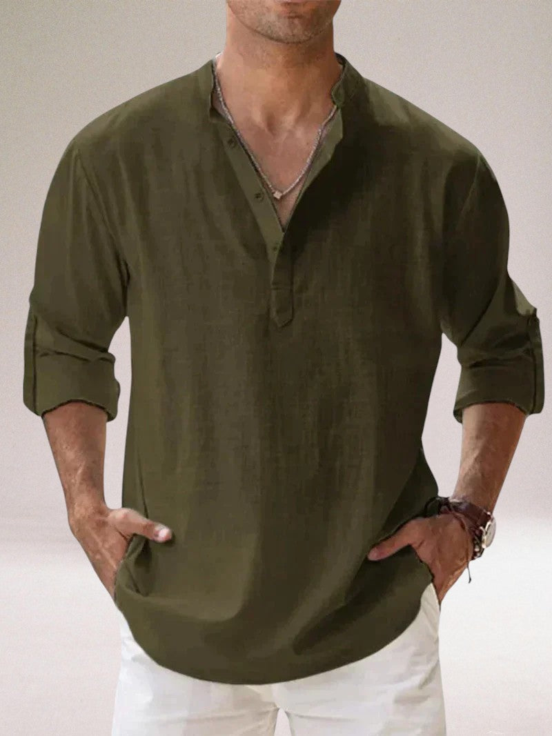 Oronzo™ | Elegante camicia in lino con bottoni