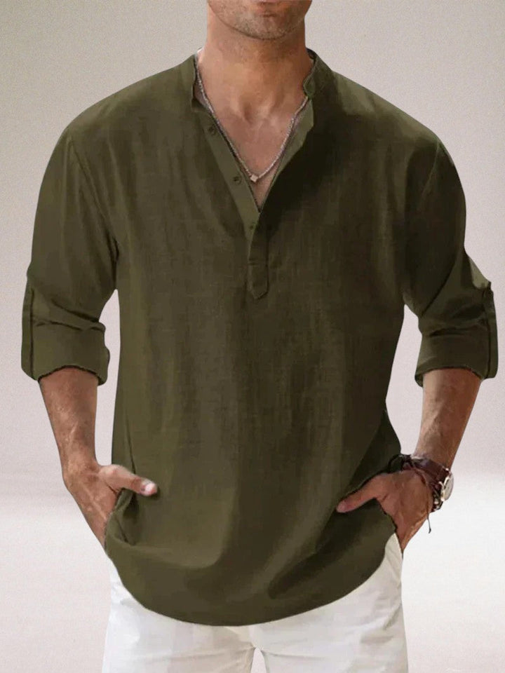 Oronzo™ | Elegante camicia in lino con bottoni