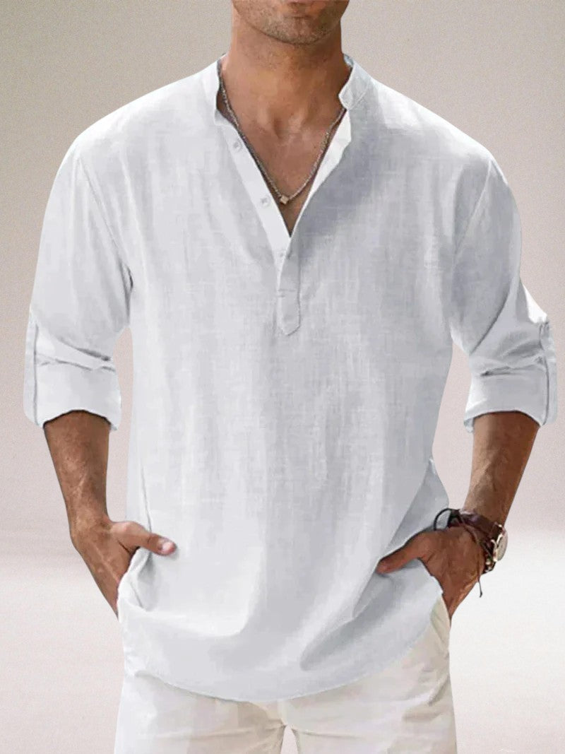 Oronzo™ | Elegante camicia in lino con bottoni