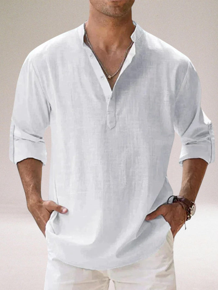 Oronzo™ | Elegante camicia in lino con bottoni