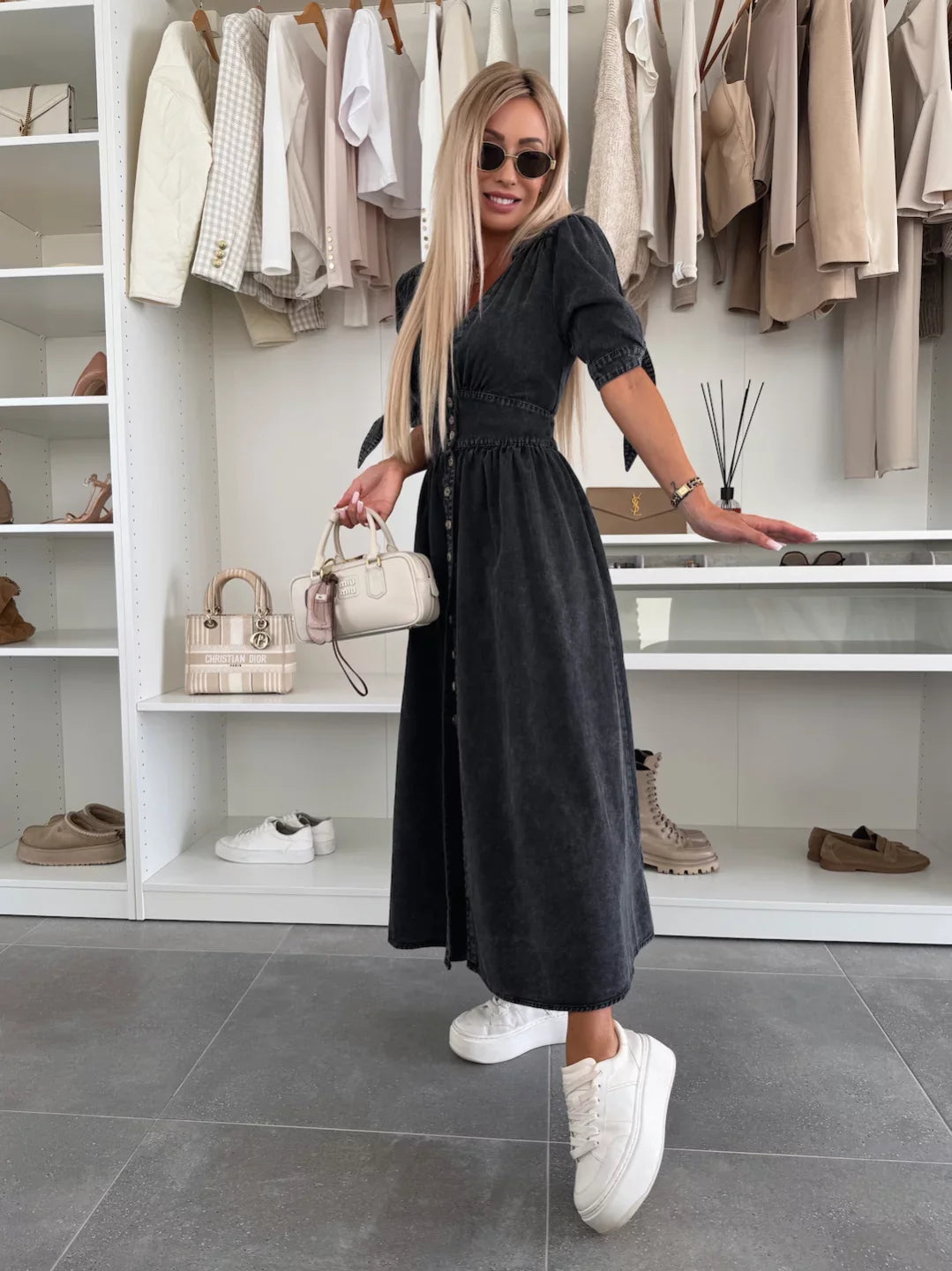 Ivanka | Abito in Denim Luminoso