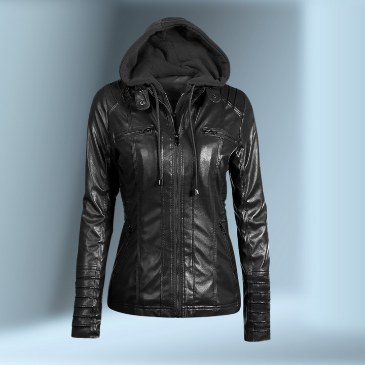 Domenica | Giacca in pelle con cappuccio